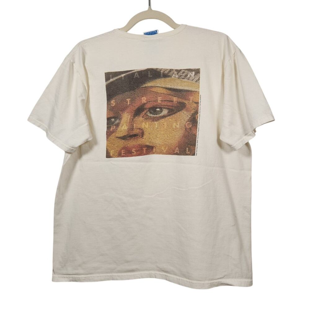 Vintage Italy Italian Street Painting Festival Art Double Sided Shirt Large